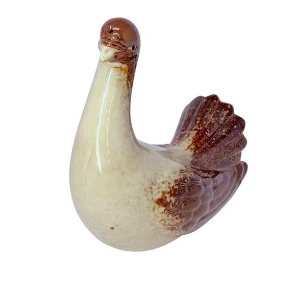 Mid Century Brown Glazed Pottery Dove Figurine Vintage Decor - Picture 4 of 10